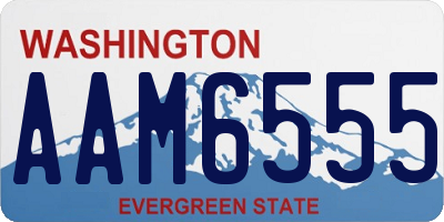 WA license plate AAM6555