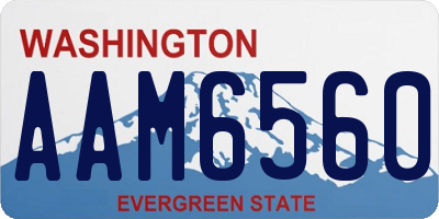 WA license plate AAM6560