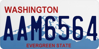 WA license plate AAM6564