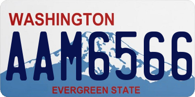WA license plate AAM6566