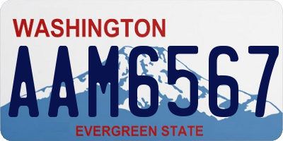 WA license plate AAM6567