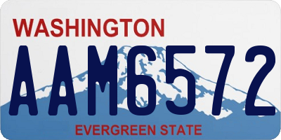 WA license plate AAM6572