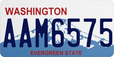 WA license plate AAM6575