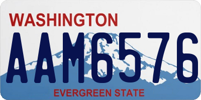 WA license plate AAM6576