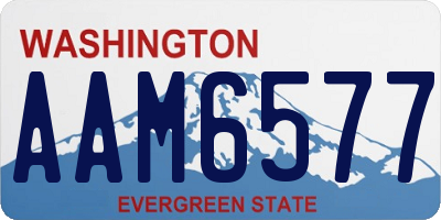 WA license plate AAM6577