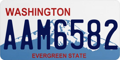 WA license plate AAM6582