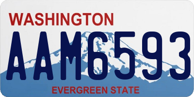 WA license plate AAM6593