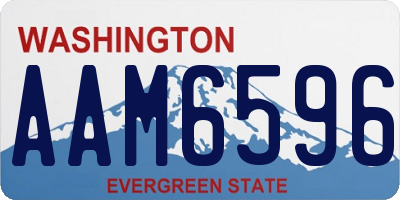 WA license plate AAM6596