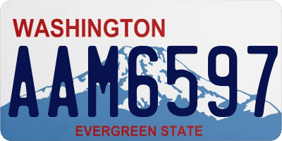 WA license plate AAM6597