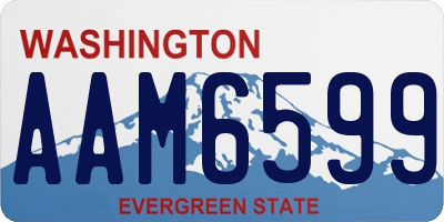 WA license plate AAM6599