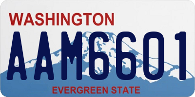 WA license plate AAM6601