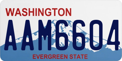 WA license plate AAM6604