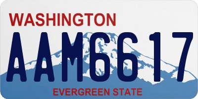 WA license plate AAM6617