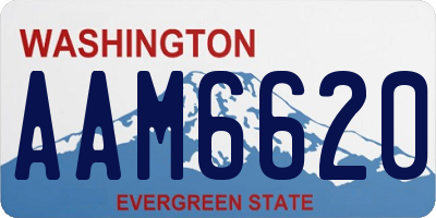 WA license plate AAM6620