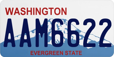 WA license plate AAM6622