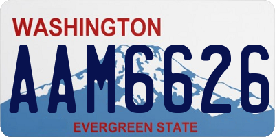 WA license plate AAM6626