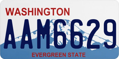 WA license plate AAM6629