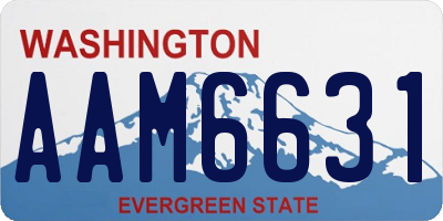 WA license plate AAM6631