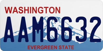 WA license plate AAM6632