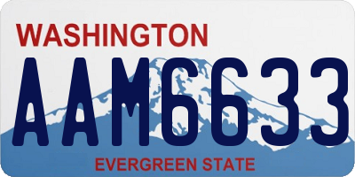 WA license plate AAM6633