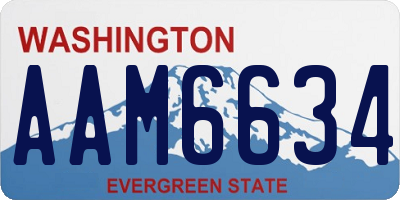 WA license plate AAM6634