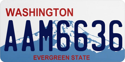 WA license plate AAM6636