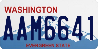 WA license plate AAM6641