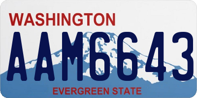 WA license plate AAM6643