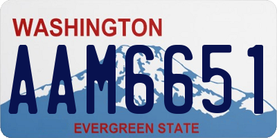 WA license plate AAM6651