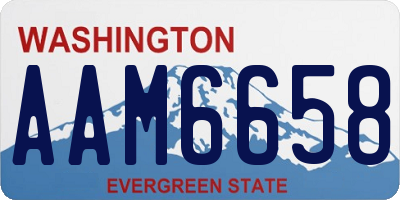 WA license plate AAM6658