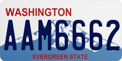 WA license plate AAM6662