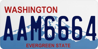 WA license plate AAM6664