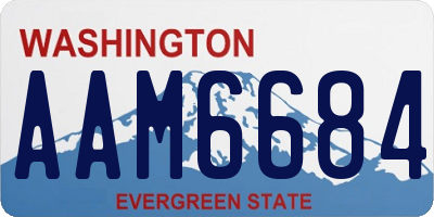 WA license plate AAM6684