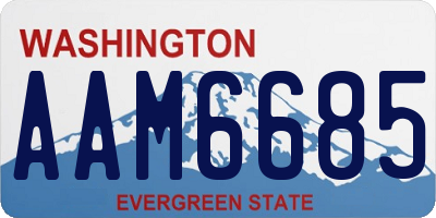 WA license plate AAM6685