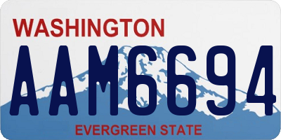 WA license plate AAM6694