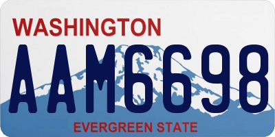 WA license plate AAM6698