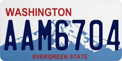 WA license plate AAM6704