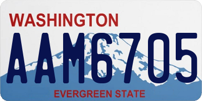 WA license plate AAM6705