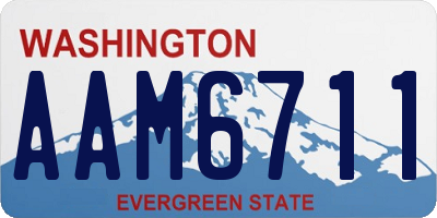 WA license plate AAM6711