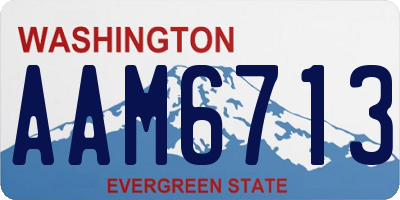 WA license plate AAM6713