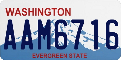 WA license plate AAM6716