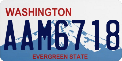 WA license plate AAM6718