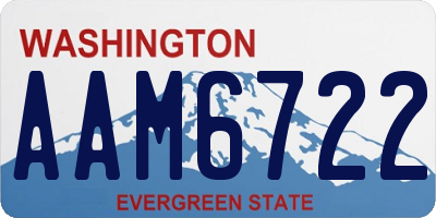 WA license plate AAM6722