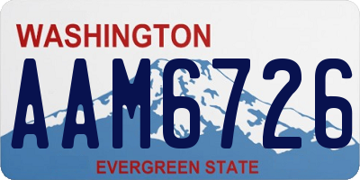 WA license plate AAM6726