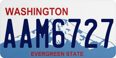 WA license plate AAM6727