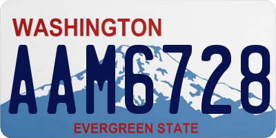 WA license plate AAM6728