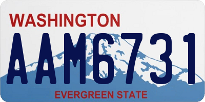 WA license plate AAM6731