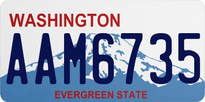 WA license plate AAM6735