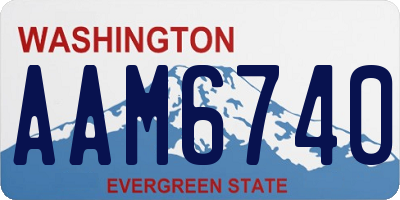 WA license plate AAM6740