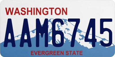 WA license plate AAM6745